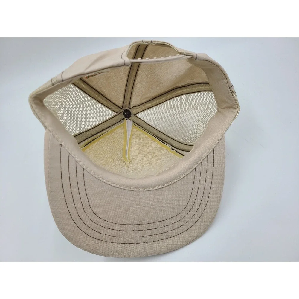 Vintage Barco Construction Steel Buildings Lehi Utah Mesh Snapback Hat Cap Beige